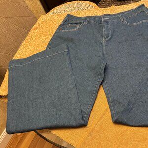 Wide Leg Stretch Jeans (Large) (NEW)